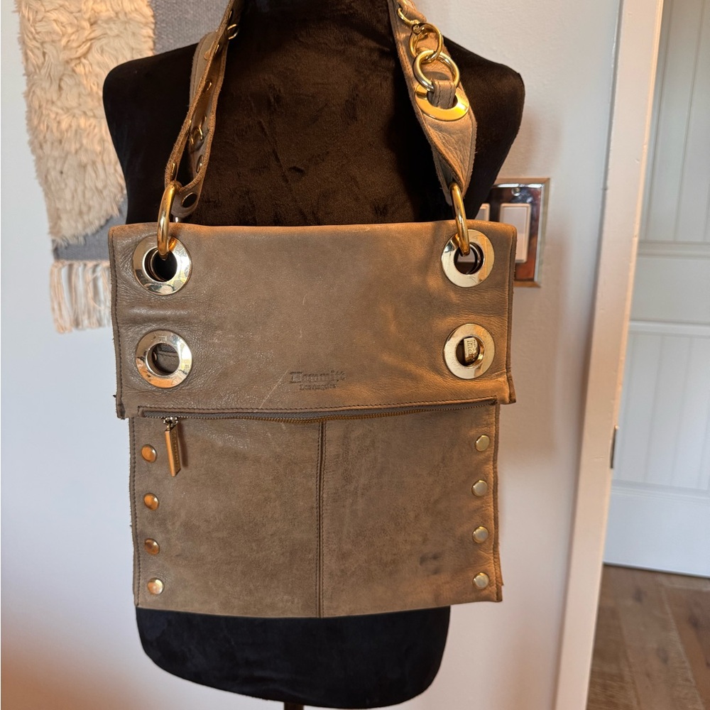 Hammitt Montana Gold and Pewter Leather crossbody bag